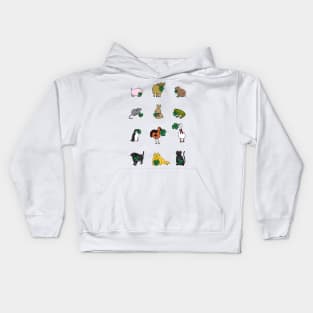 Animals Holding Shamrocks for St Patricks Day Kids Hoodie